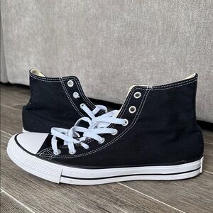 Classic High-Top Converse Sneakers in Black & White